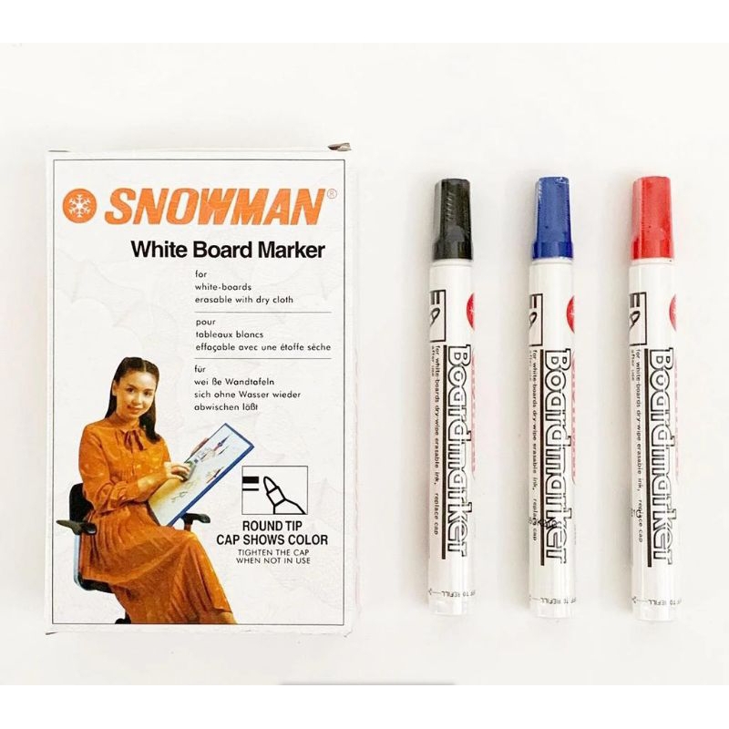 

Snowman Spidol Board Marker B-12 isi 12 Pcs