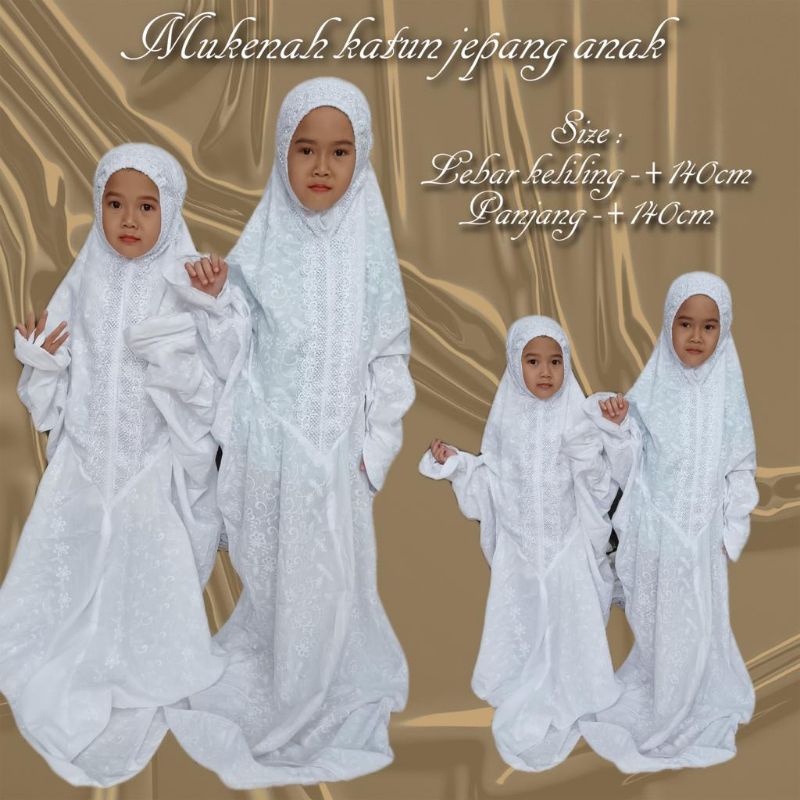 (Real Pict) Mukena Anak TK katun jepang Model terusan