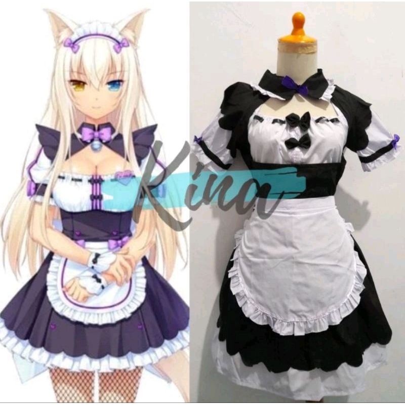 Nekopara Chocola, Vanilla, Maple, Cinnamon, Coconut, Azuki, Shigure maid Cosplay Costume Anime Femal