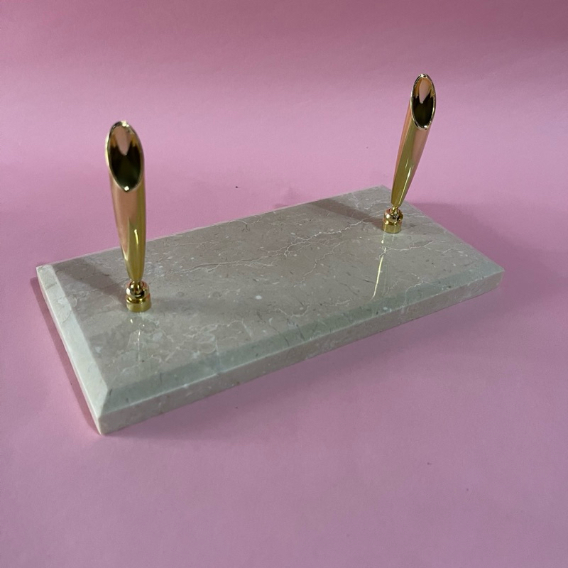 Tempat pena pulpen bollpoint meja kantor marmer