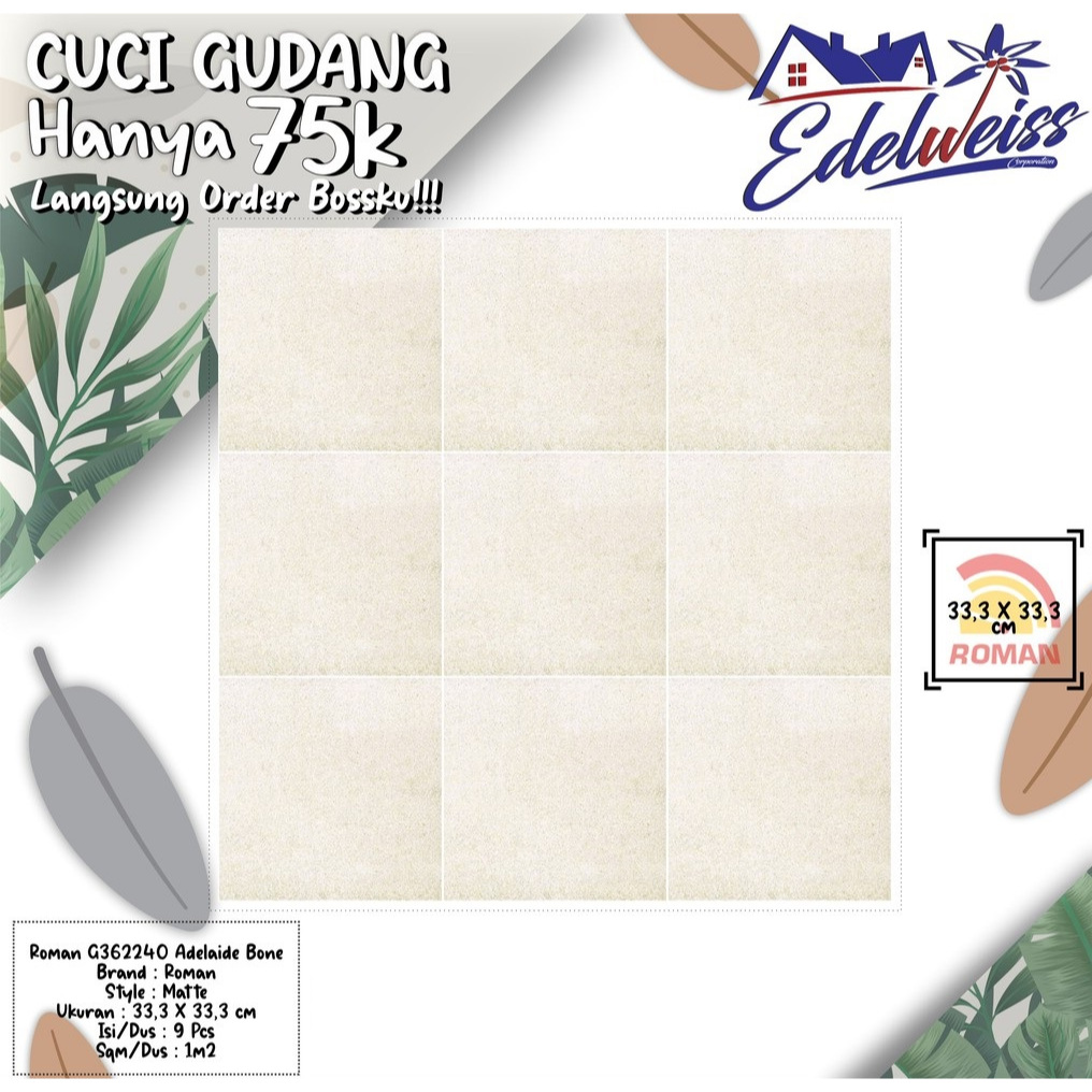 TERBAIK ROMAN KERAMIK 33,3 X 33,3 G362240 ADELAIDE BONE