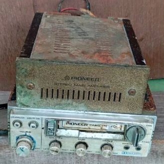 radio tape dan amplifier mobil merk Pioneer jadul lawas langka