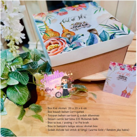 

Box Kue uk. 20 x 20 x 6 cm Idul Fitri / EID Mubarak Tema Delhi