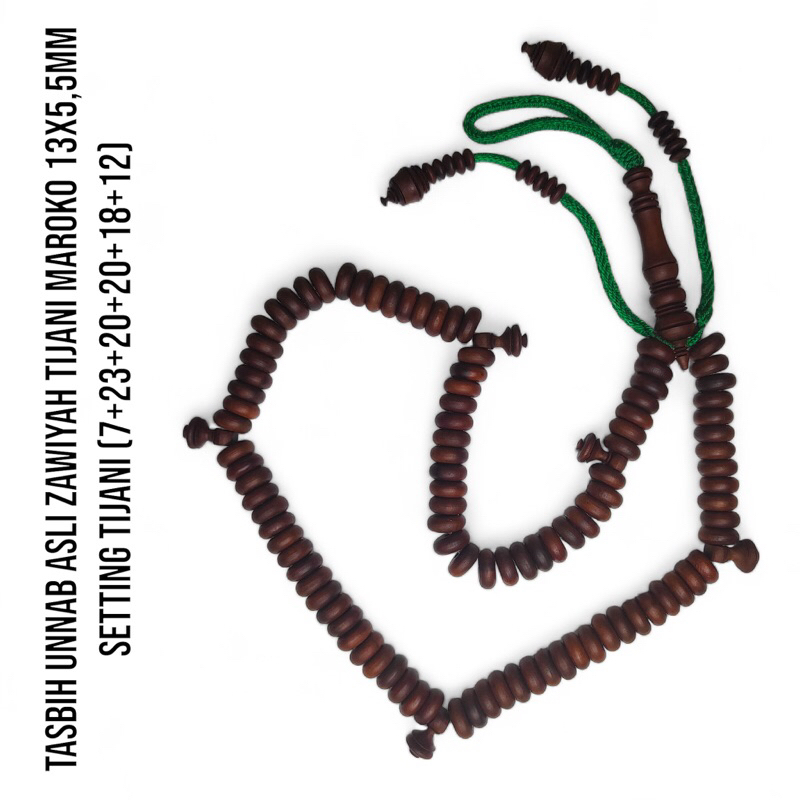 Tasbih Unnab Maroko 11mm dan 13mm Asli Zawiyah Kubro Fes depan Makam Syekh Ahmad Tijani RA.
