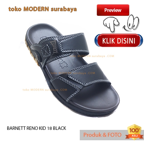 Sandal anak sandal sopan casual slide BARNETT RENO KID 18 BLACK