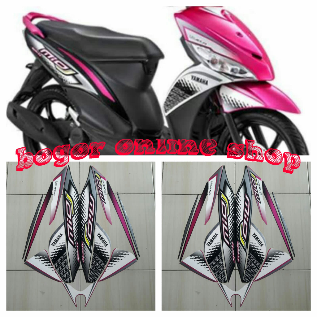 stiker motor mio j sporty 2014 hitam pink