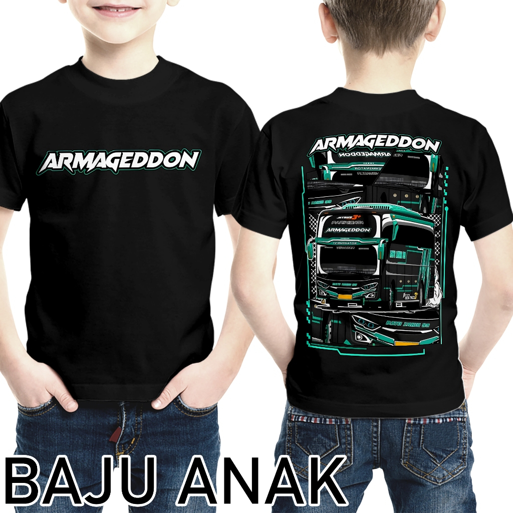 KAOS ANAK BUS  MANIA ARMAGEDDON USIA 1-12 TAHUN BAJU ANAK KAOS BUS - KAOS MOBIL TRUCK OLENG KAOS ANA