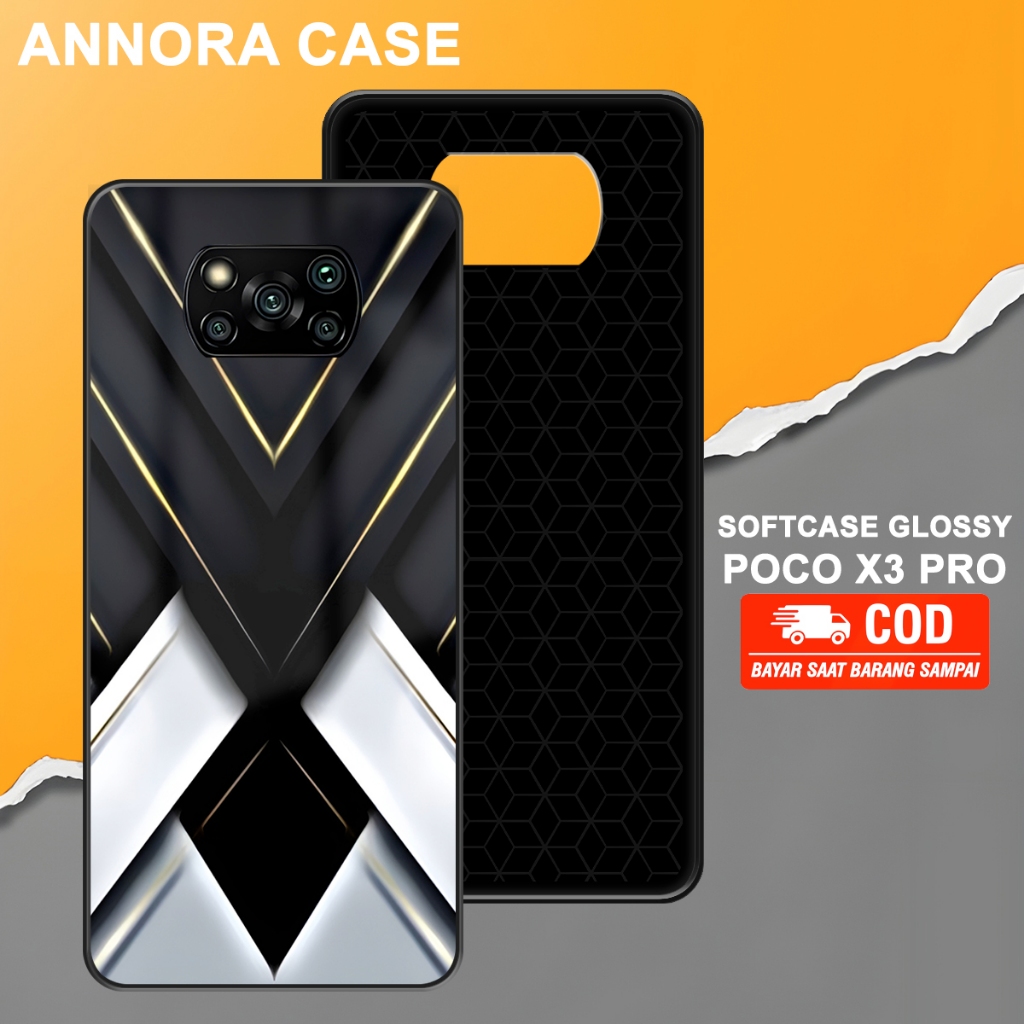 Softcase Glossy Motif Wallpaper Terbaru Case Procamera Case anti jamur cocok untuk Poco X3 Pro X3 NF