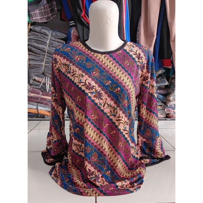 Blus Batik Kaos/ Blouse batik /atasan batik wanita