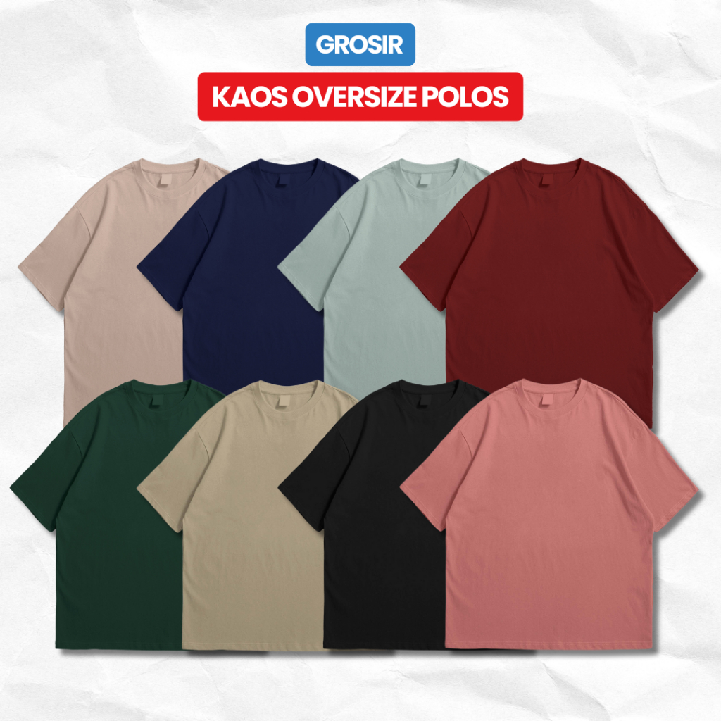 Grosir Kaos Oversize Polos Warna 100% Cotton 24s