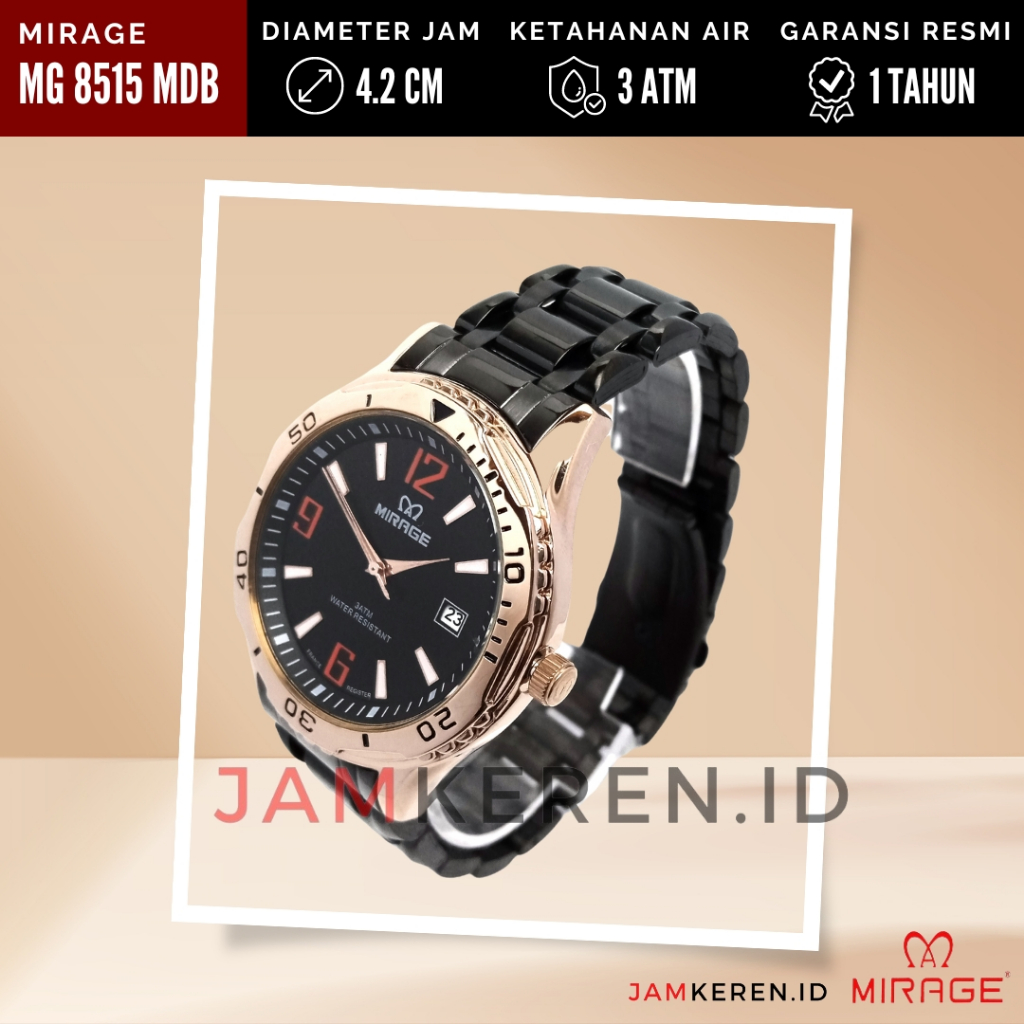 Jam Tangan Pria - Mirage - Jam Tangan Mirage Pria - 8515 MD Anti Air Original 100% Garansi Resmi