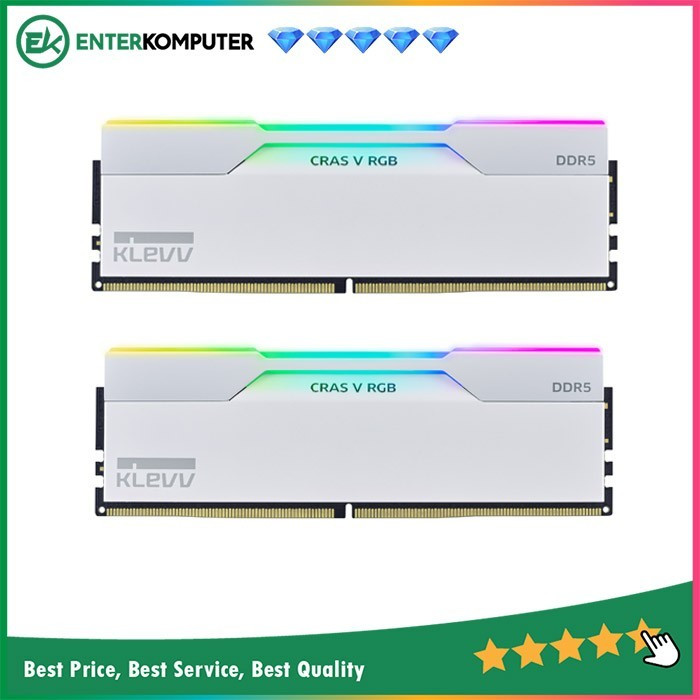 KLEVV CRAS V RGB DDR5 Brilliant White PC57600 32GB (2X16GB) / RAM 32GB