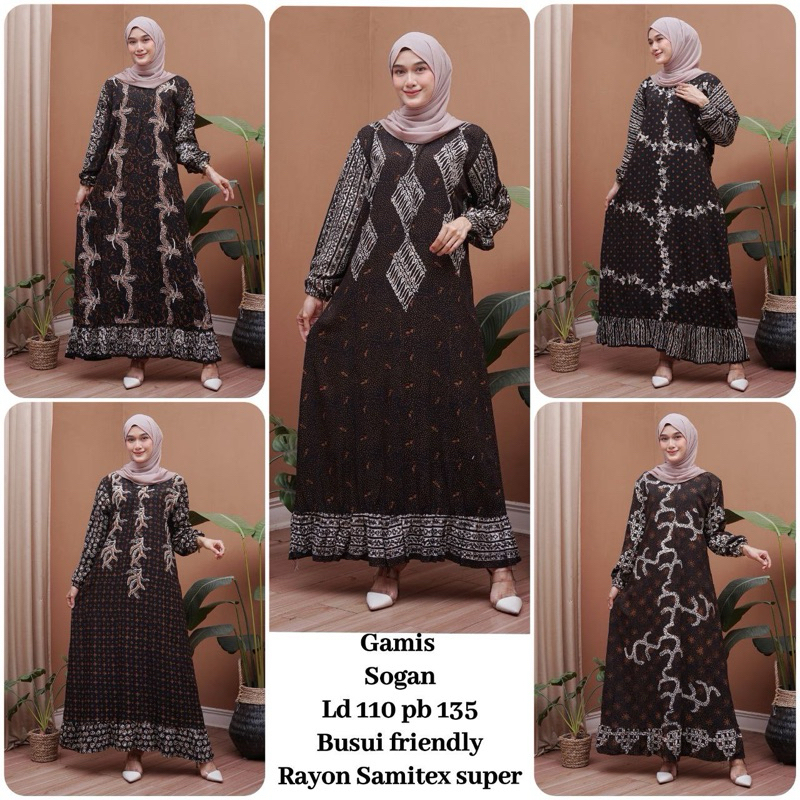 Gamis Sogan Pekalongan Gamis Busui Bahan Rayon