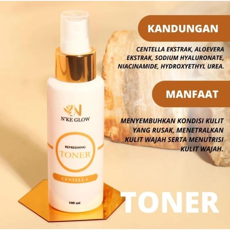 N'ke glow essence toner penyegar wajah yang dapat membantu menyempurnakan pembersih kulit wajah,menj