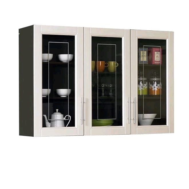 KITCHEN SET ATAS MINIMALIS KITCHEN SET 3 PINTU KACA RAK KTT MUTIARA