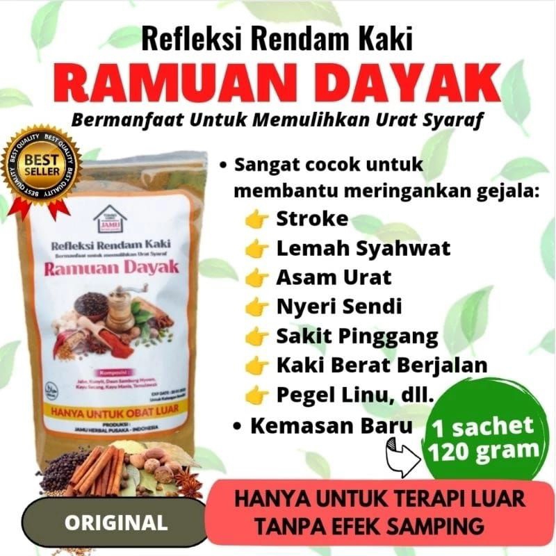 Refleksi rendam kaki ramuan dayak premium 120 gram