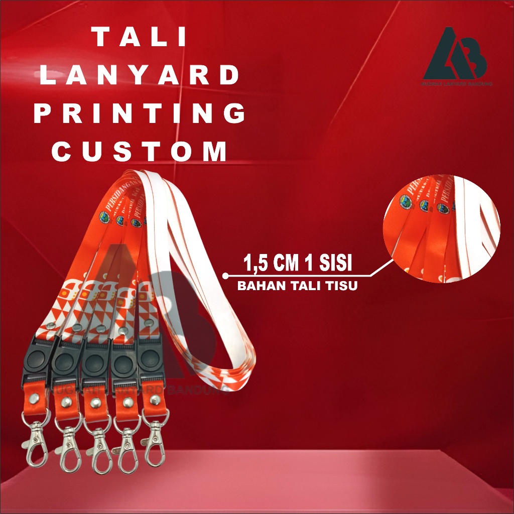 

Tali lanyard id card printing 1,5 cm 1sisi /cetak tali lanyard print sublim desain custom