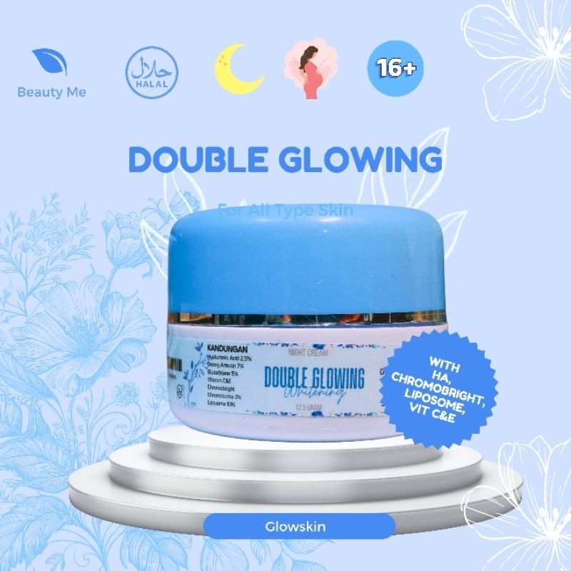 BPOM EXPRESS DOUBLE GLOWING NIGHT CREAM with NIACINAMIDE, Glutathione, Alpha Arbutin Pemutih Kulit A