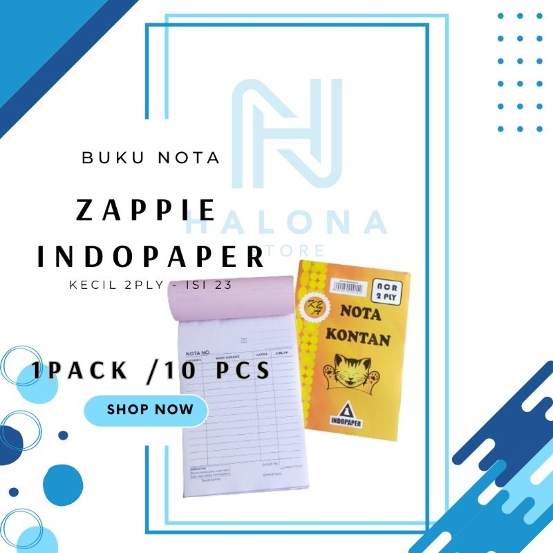 

[1 Pack / 10 PcS ] Buku Nota / Nota Kontan Kecil Zappie Indopaper NCR 2 Ply