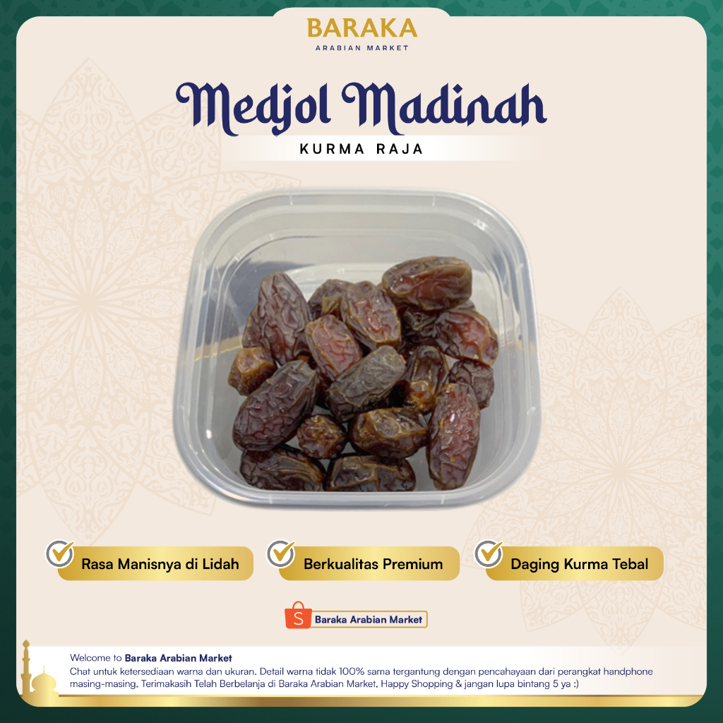 

Kurma Medjool Madinah Medjol 250gr 500gr 1kg Premium Asli Manis Buah Besar Original Legit Baraka Arabian Market