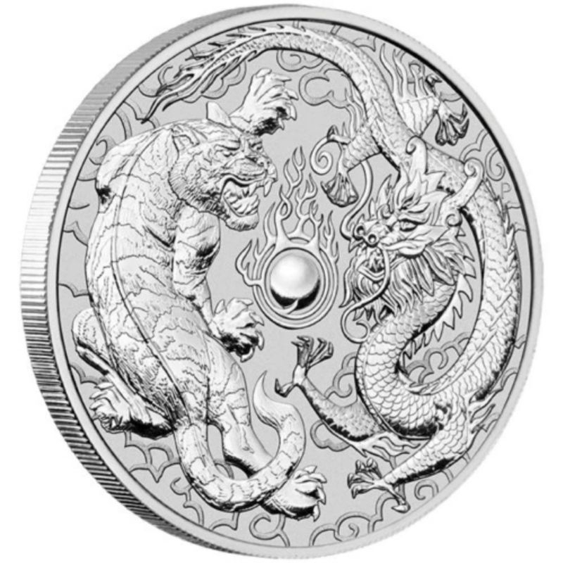 Perak Silver Coin Dragon Tiger Australia 2018 1oz