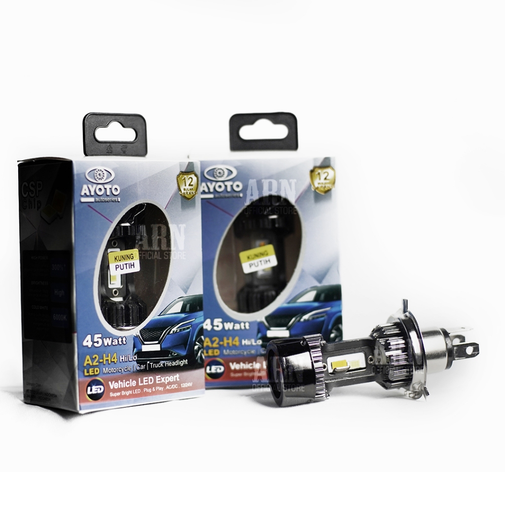 Lampu LED Motor Ayoto H2E H4 Putih Kuning
