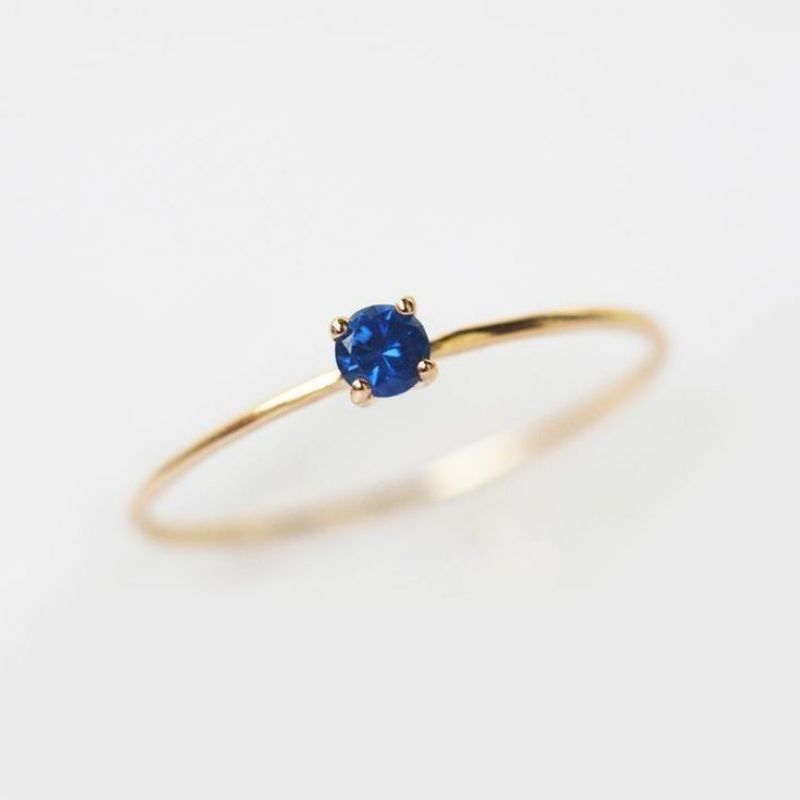 Cincin emas wanita 9k soliter permata biru daily