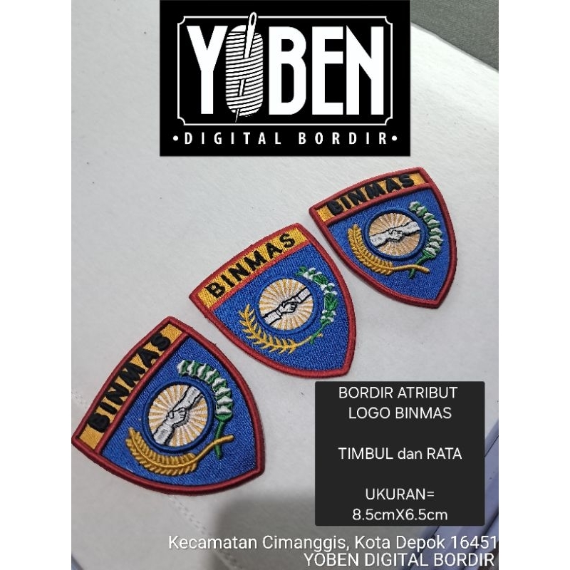 yoben bordir - bordir atribut polri  logo binmas bordir timbul /bordir3d dan bordir rata (LOGO BINMA