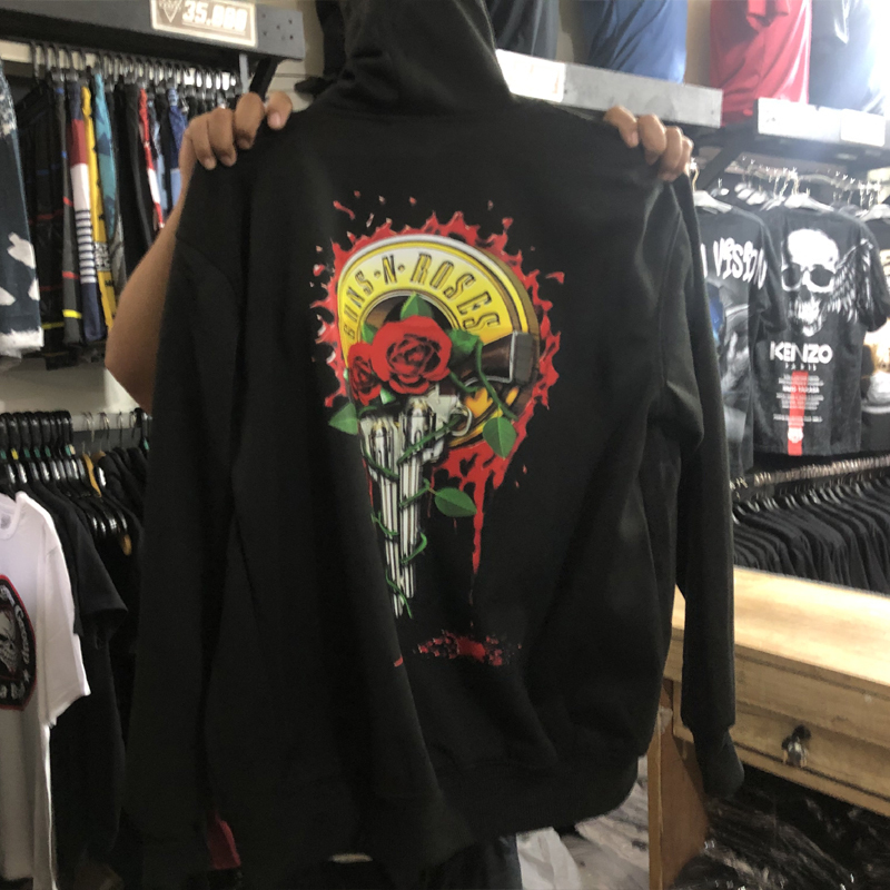 Sweater Hoodie GNR BAND Hoodie Guns N  Roses Bahan Cotton Fleece | Jumper & Zipper | Bisa COD