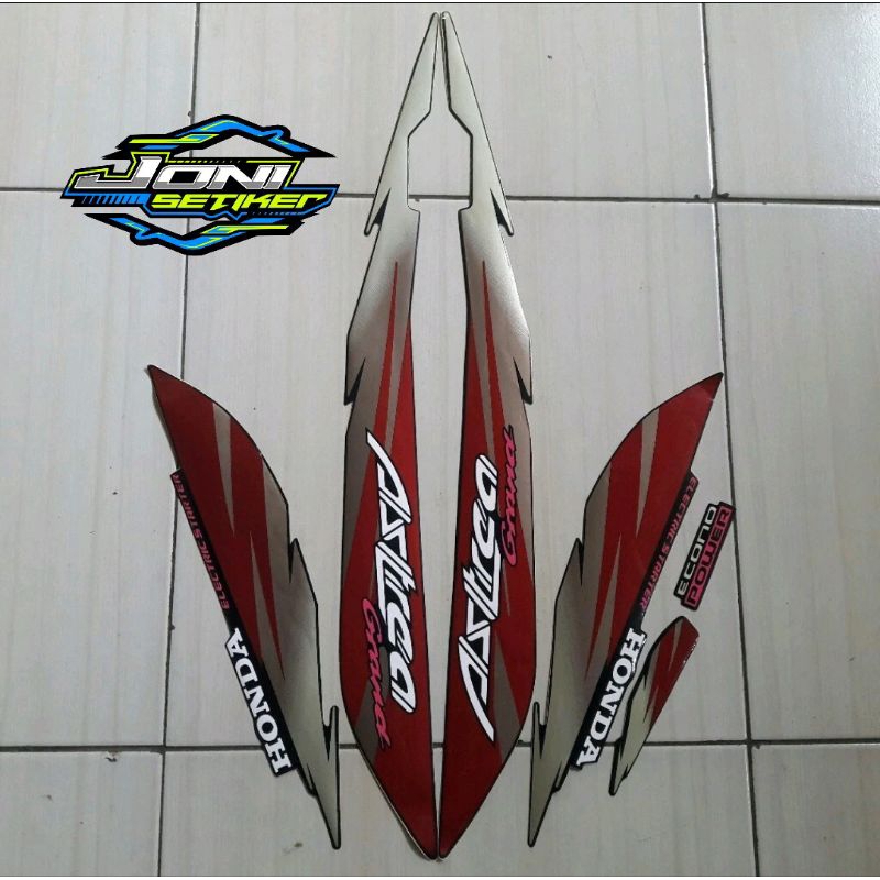 striping stiker motor honda astrea grand limited edition 97 merah