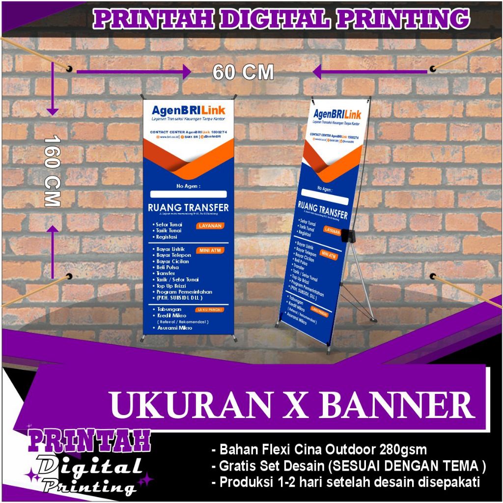 SPANDUK PROMOSI X BANNER BRILINK
