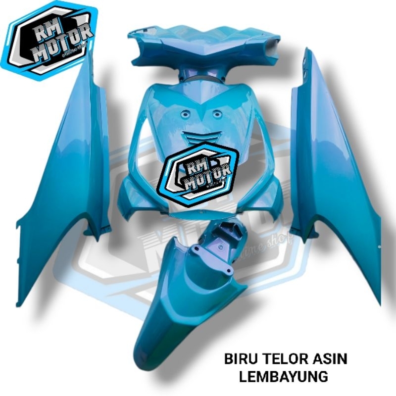 FULL BODY HALUS HONDA BEAT KARBU 2008 - 2012 ( BIRU TELOR ASIN LEMBAYUNG ) CUSTOM WARNA GLOSSY CAT D
