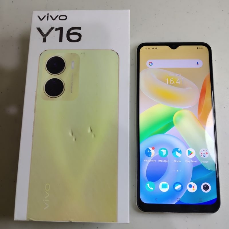 HP Smartphone Second VIVO Y16 RAM 4 GB/ ROM 32 GB; Warna: Drizzling Gold