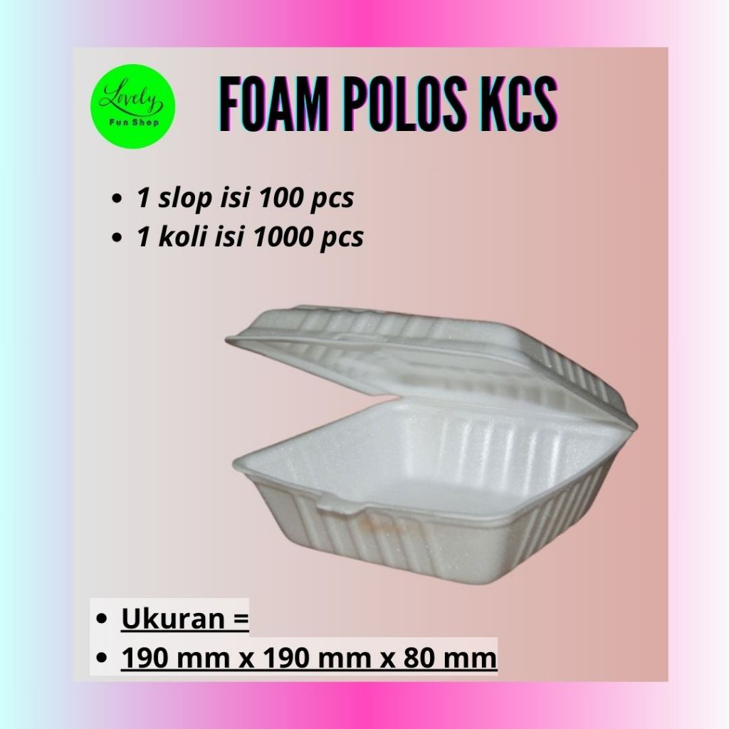 Foam Polos Kcs -3 isi 100 pcs /styrofoam nasi /sterofoam/gabus (instan kurir)