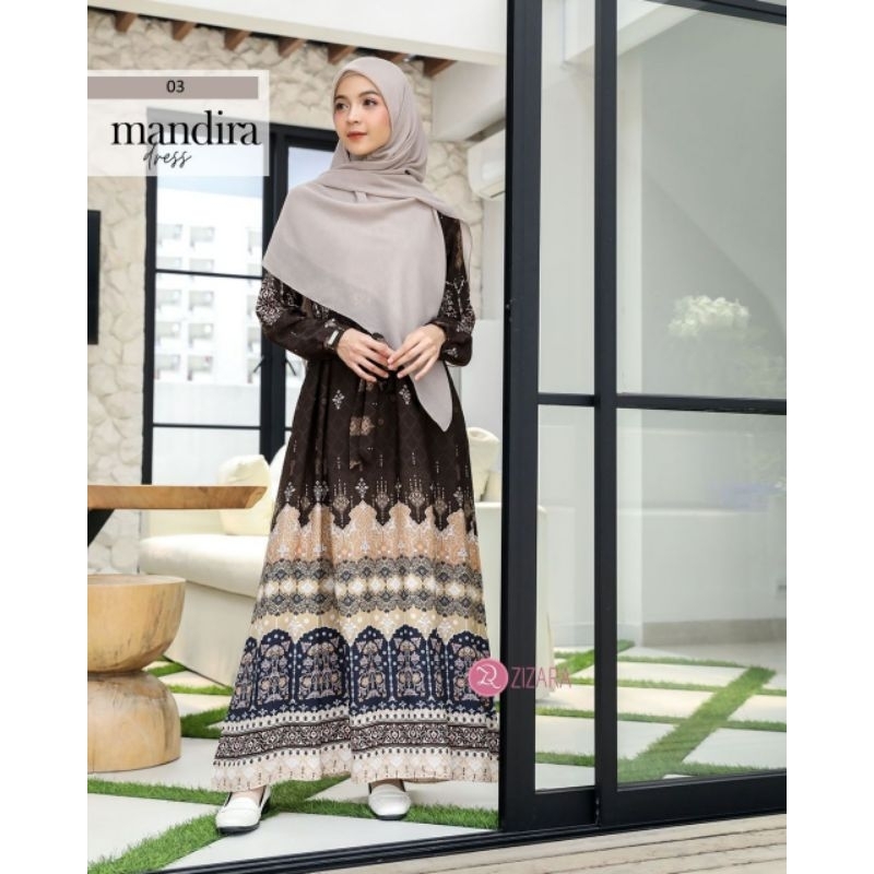 GAMIS MOTIF BATIK MANDIRA 03 BY ZIZARA | Gamis Lebaran | | Gamis Kondangan |