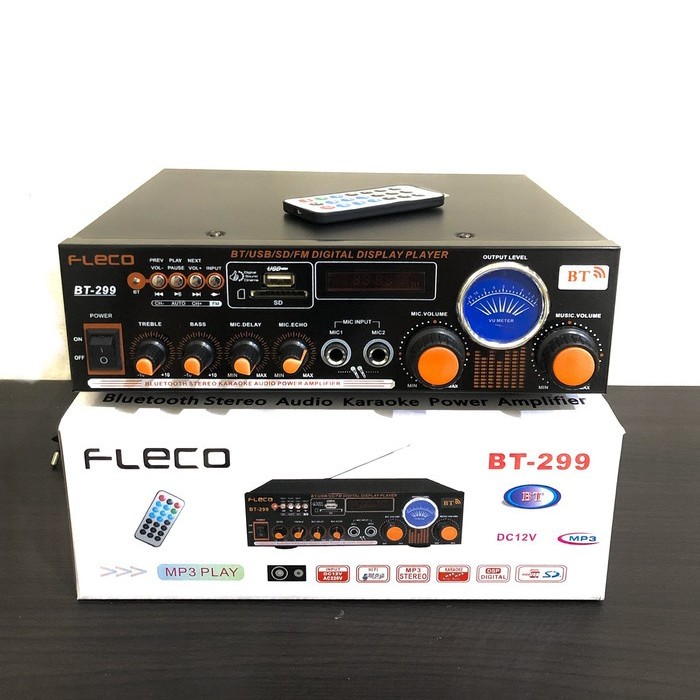 POWER AMPLIFIER KARAOKE FLECO BT-299 STEREO AUDIO / POWER AMPLIFIER