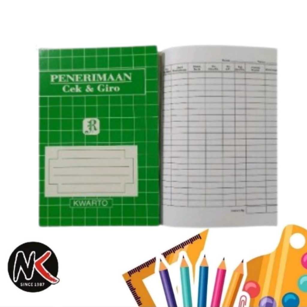 

Buku Penerimaan Cek dan Giro Quarto BM Pendek 50 Sheets/Lembar