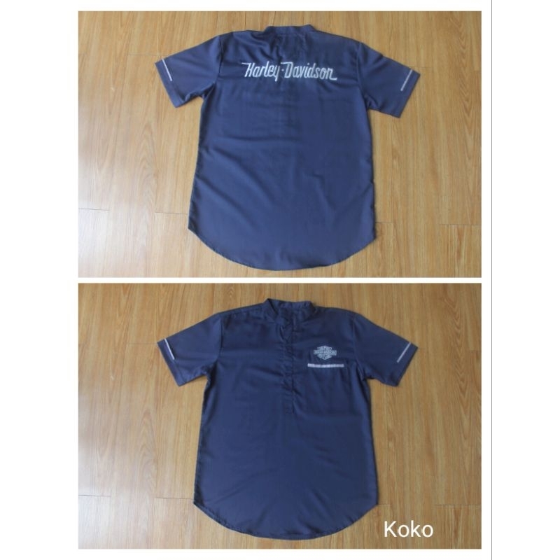 Koko Harley Davidson Bordir Lengan Pendek