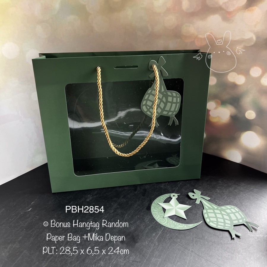 

PB2857| PBH2854 Paper Bag +Mika Bening Transparan Goodie Bag/ Tas PB
