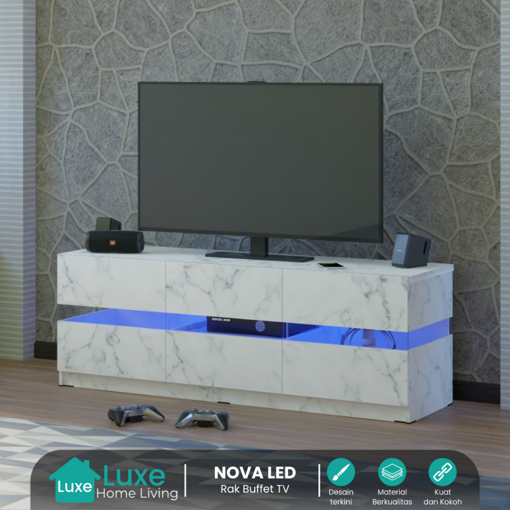 Rak tv lampu led Buffet TV PS marble meja console marble Meja tv minimalis
