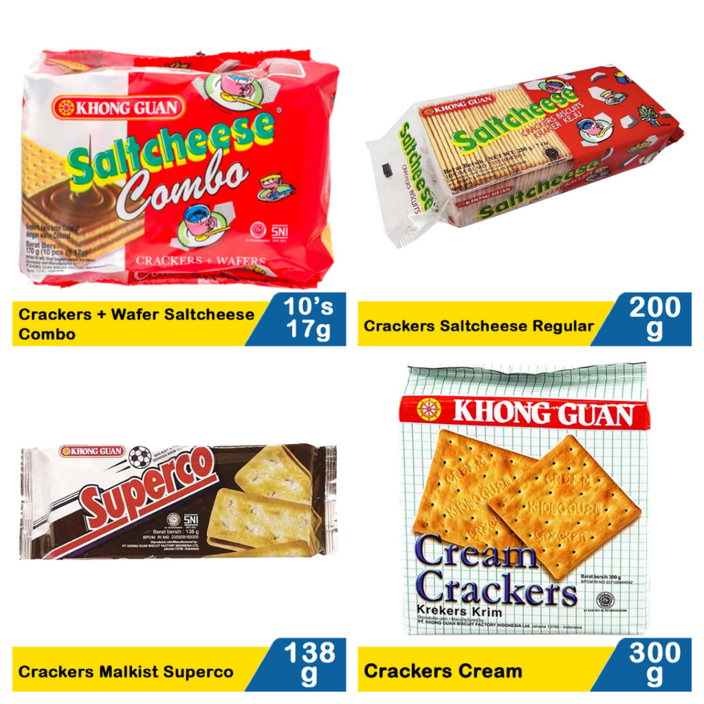 

Khong Guan Crackers Varian Cream Krekers Krim / Saltcheese Regular Kraker Keju / Malkist Superco Chocolate Cokelat Coklat Choco / Wafer Biskuit Cheese Combo Biscuit Cookies Cookie Wafers Halal Kong Khongguan Kongguan Ready Pekanbaru Riau Indonesia Ojek