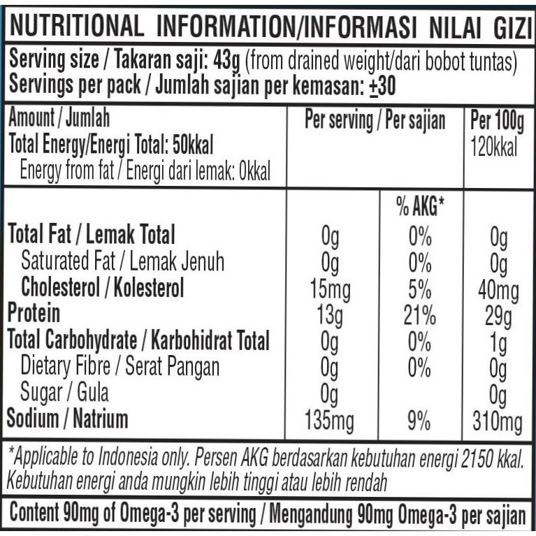 

Ayam Brand - Ikan Tuna Kaleng Chunk In Brine 24 pcs 150gr