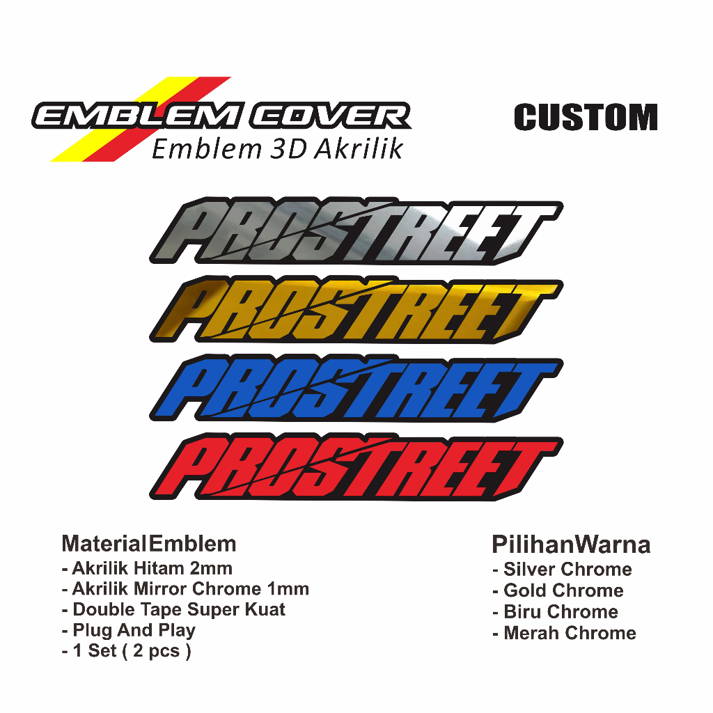EMBLEM VARIASI LOGO RCB RACING BOY SHOWA KYB YSS MEREK SHOCK PROSTREET VARIASI LOGO TIMBUL 3D BUKAN 