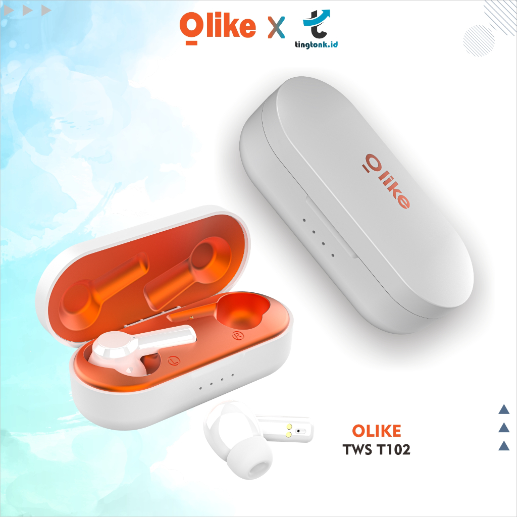 OLIKE TWS TRUE WIRELESS BLUETOOTH EARPHONE EARBUDS HEADSET T102 ORIGINAL HANDPHONE LAPTOP OPPO SAMSU