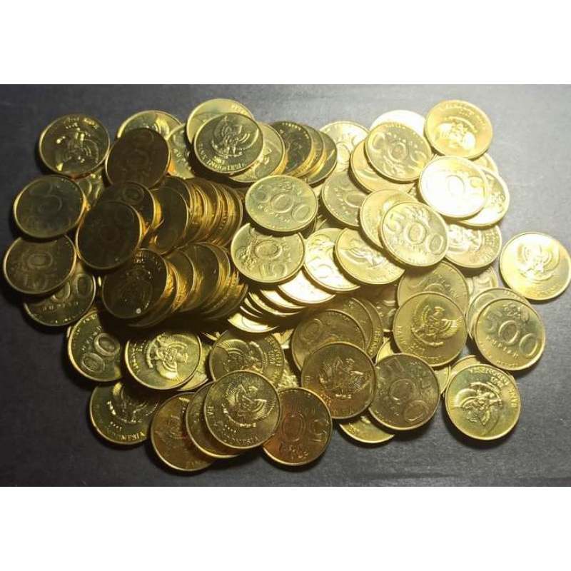 500 rupiah melati kecil Asli tahun 2000/2001 (tahun campur)