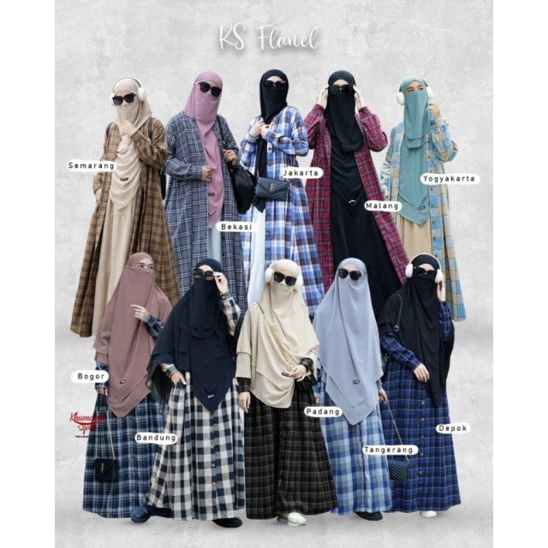 Gamis KsFlanel Couple by khumaira Syari