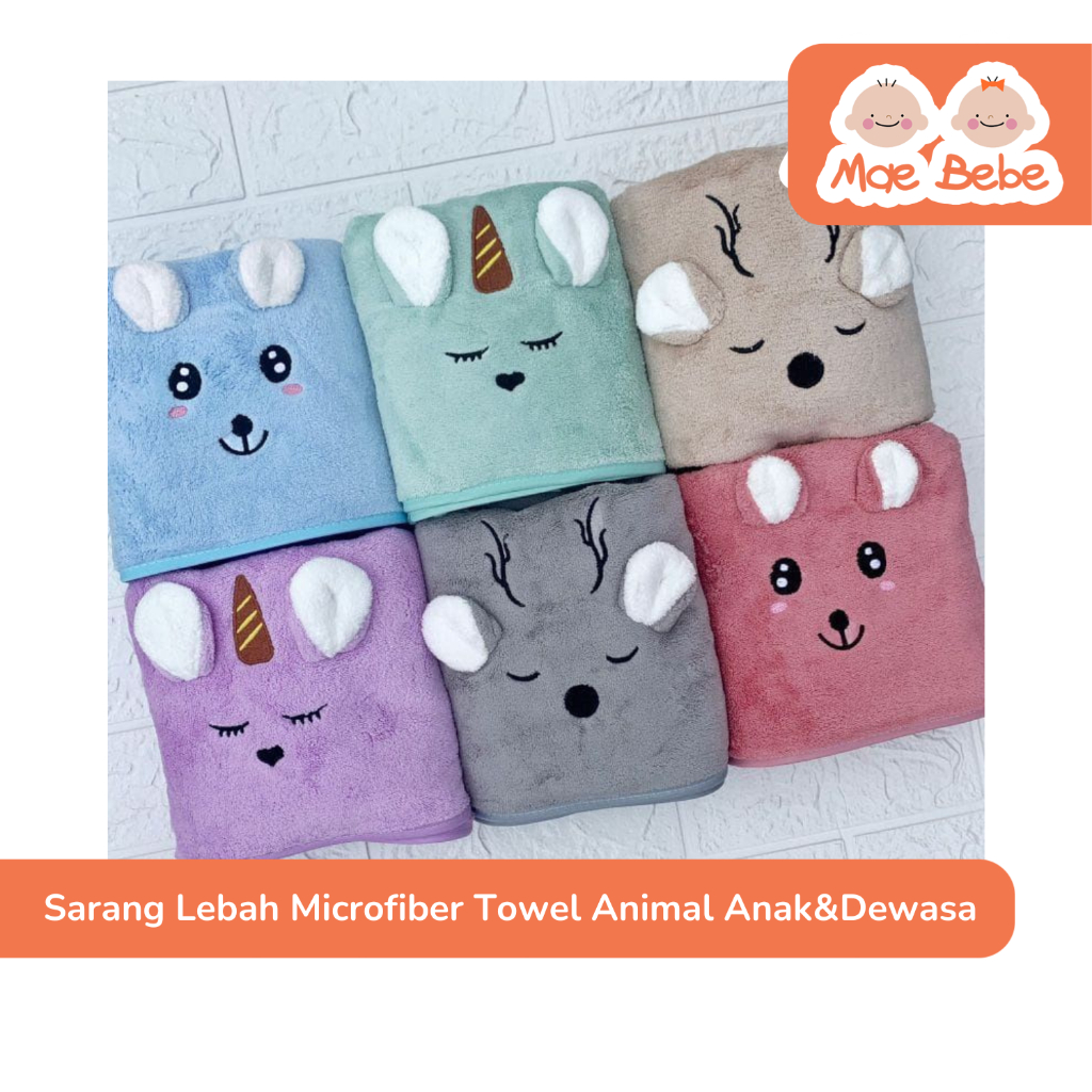 Sarang Lebah Microfiber Towel Animal Kuping Handuk Mandi Anak dan Dewasa