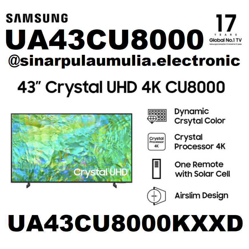 Samsung LED TV 43" 4K UHD Smart Digital - UA 43 CU 8000 / 43CU8000 / UA43CU8000 / UA 43CU 8000 / CU8
