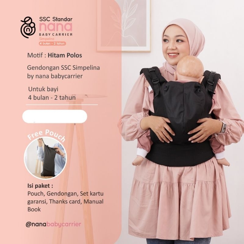 Gendongan Bayi SSC Simpelina M Shape Ergonomis Nana Baby Carrier