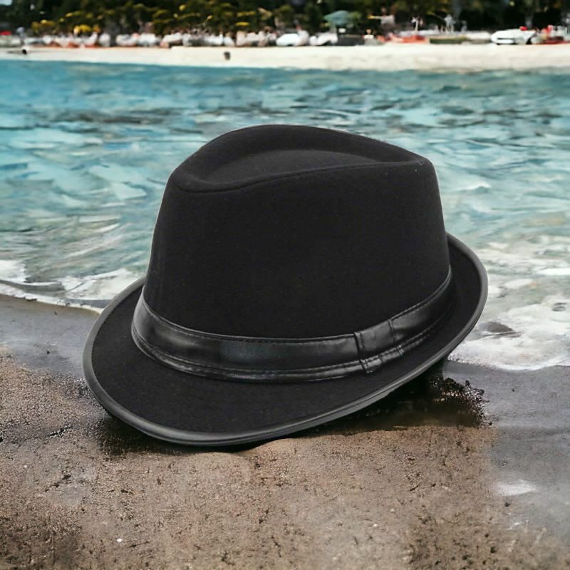 TOPI FEDORA PRIA KULIT DOMBA ASLI/TOPI TOMPI
